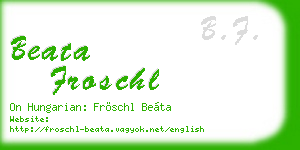 beata froschl business card