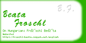 beata froschl business card
